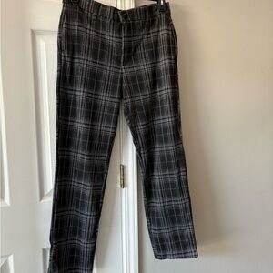 Lee Men's Charcoal Plaid Dress Pants